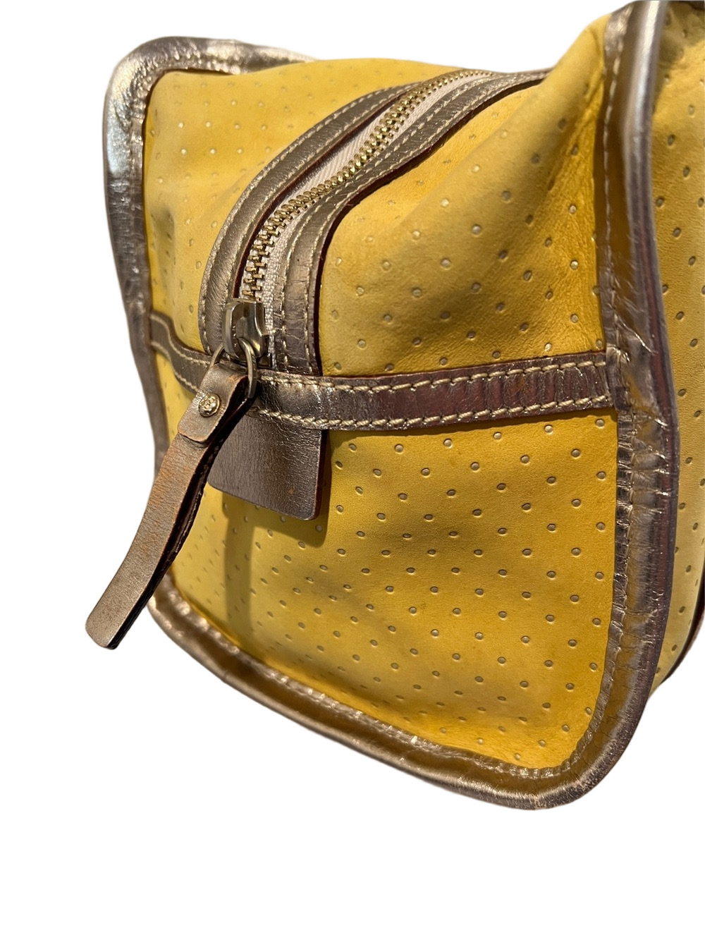 kate spade Yellow Perforated Tote with Metallic Trim - Picture 7 of 17